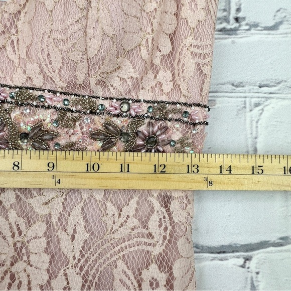 Sue Wong Nocturne Beaded Embroidered Lace Evening Dress Size Small Pink Vintage - Picture 15 of 15